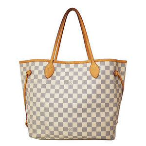 Louis Vuitton Azur Tote Bag White Neverfull MM Damier